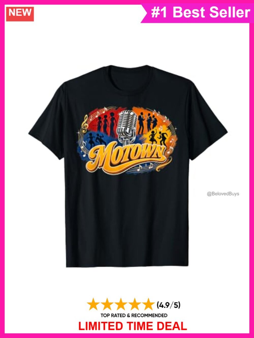 Vintage Groovy Motown Music Watercolor Graphic Tee Short Sleeve